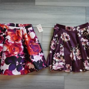Lot of 2 Juniors Floral Skirts - Size 5